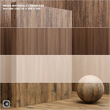 Seamless Wood/Veneer Material Set 3D model image 1 