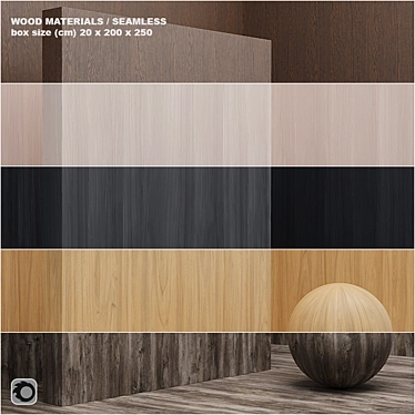 Title: Seamless Wood/Veneer Materials - Set of 10 3D model image 1 