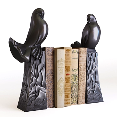 Elegant Dove Bookends: Set of 2 3D model image 1 