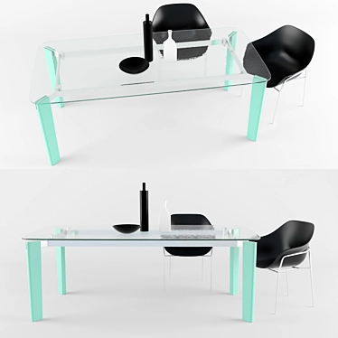 Oskar Glass Top Table: Fluid Harmony 3D model image 1 