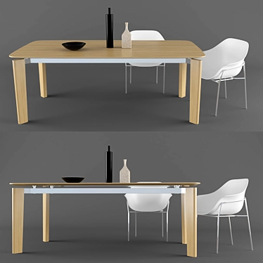 B&B Italia Oskar Table: Sleek Design, Choice of Materials 3D model image 1 