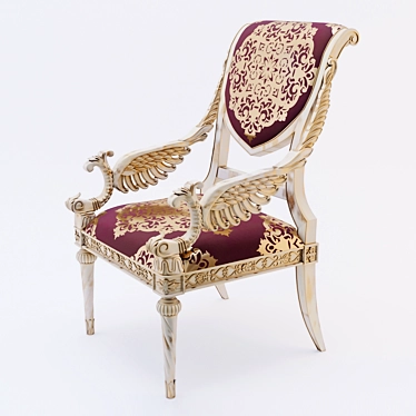 Luxury Louis XVI-Style Dining Chairs 3D model image 1 