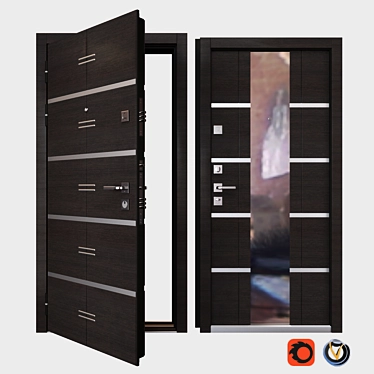 ALTATECH Entrance Metal Door | High Quality & Stylish 3D model image 1 