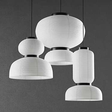 Modern Pendant Lamp Set with Formakami Design 3D model image 1 