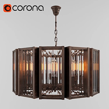 Elegant 12-Light Loft Chandelier 3D model image 1 