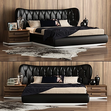 Elegant Matera Bed: Perfect Blend of Style and Comfort 3D model image 1 