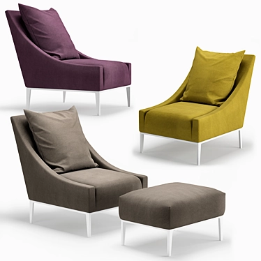 Modern Jean Armchairs: Comfortable & Stylish 3D model image 1 