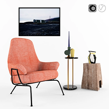 Hai Chair: Versatile Fiberglass Dressing Stool 3D model image 1 