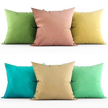 Elegant Throw Cushions 3D model image 1 