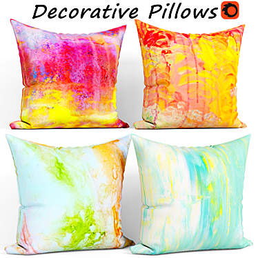 Elegant Decorative Pillow Set 3D model image 1 