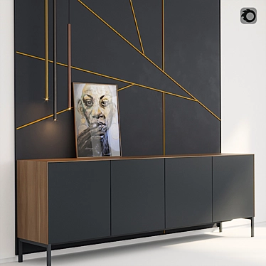 Modern Sideboard with Integrated Lighting 3D model image 1 