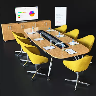 Functional Office Meeting Room Set 3D model image 1 