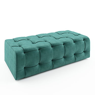 Elegant Oversized Velvet Pouf 3D model image 1 