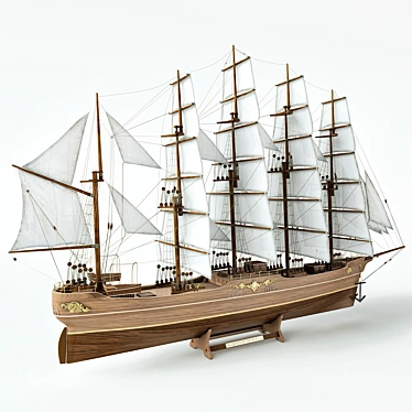 Elegant Sailboat Model - 960x600x240mm 3D model image 1 