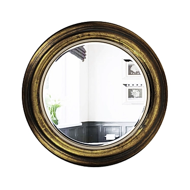 Vintage Round Shabby-Chic Mirror 3D model image 1 