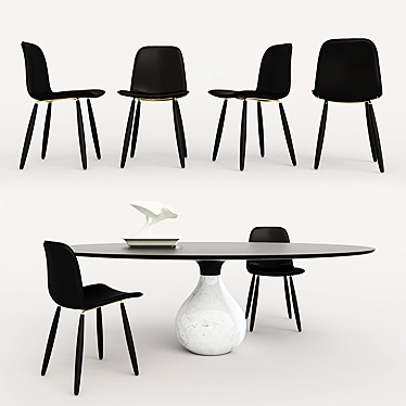 Luxury Louro Preto Dining Set 3D model image 1 