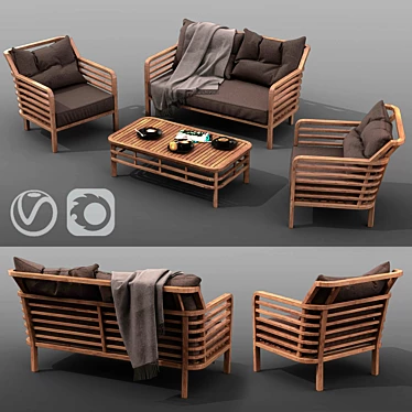 Outdoor Elegance: AZZURA Colorado Set 3D model image 1 