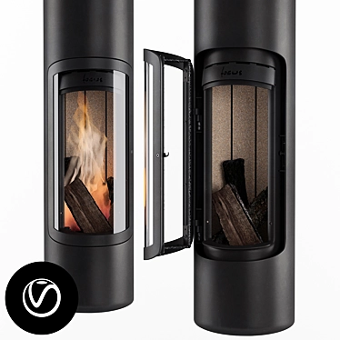 Sleek Periscope Fireplace 3D model image 1 