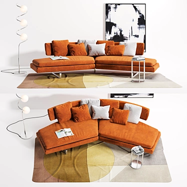 Modern Arne Sofa Set with Accessories 3D model image 1 