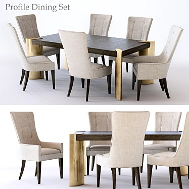 Elegant Bernhardt Profile Dining Set 3D model image 1 