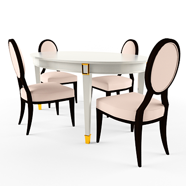 Modena Oval Dining Table Set 3D model image 1 