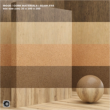 Seamless Wood and Cork Material Set 3D model image 1 