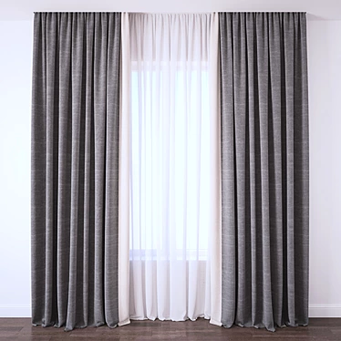 Elegant Sheer Curtain 3D model image 1 