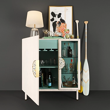 Sleek Perrie Bar Cabinet: Elegant and Functional 3D model image 1 