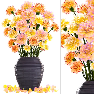 Yellow Carnation Bouquet 3D model image 1 