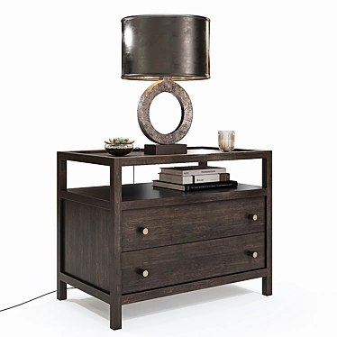 Keane Solid Wood Nightstand 3D model image 1 