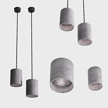 Nowodvorski SHY: Modern Concrete Pendant Light 3D model image 1 