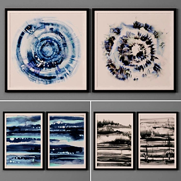 Modern Art Collection - Set of 6 Paintings 3D model image 1 