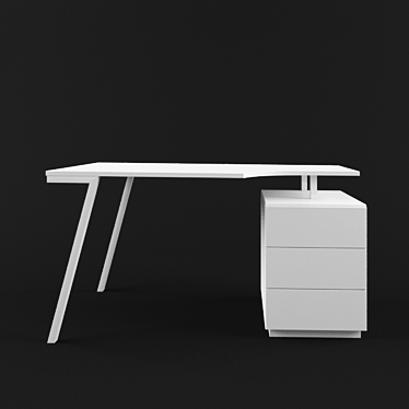 Solid Wood Computer Desk 3D model image 1 