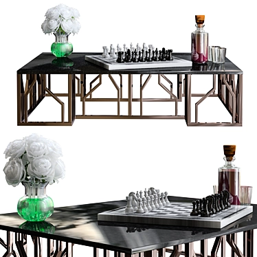 Elegant Coffee Table Decor Sets 3D model image 1 