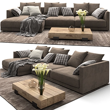 Poliform Bristol Sofa: Modern and Stylish 3.3 meters Long 3D model image 1 