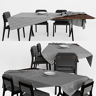 Elegant Capo Dining Set 3D model image 1 