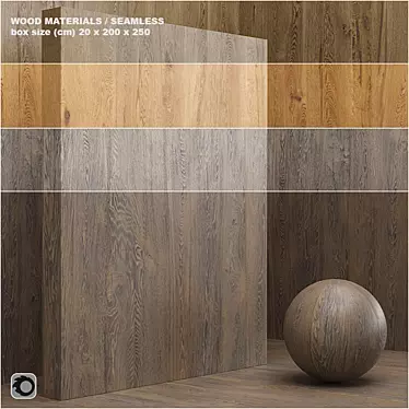 Seamless Wood/Veneer Material Set 3D model image 1 