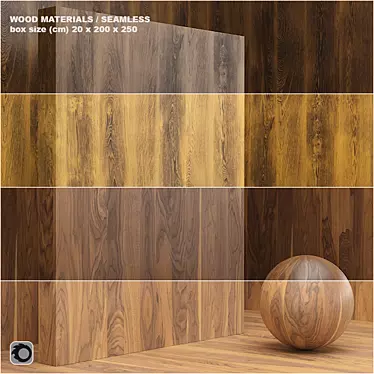 Seamless Wood Veneer Box Set 3D model image 1 