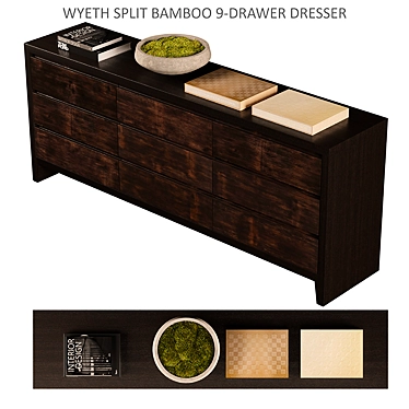 Organic Bamboo 9-Drawer Dresser 3D model image 1 