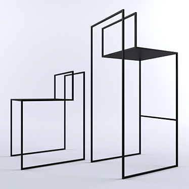 Gentle Sketch Chairs: Nissa Kinzhalina's Minimal Design 3D model image 1 