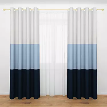 Elegant Window Drapes 3D model image 1 