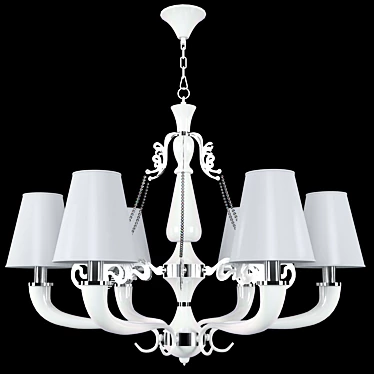 Stellare C 2424/6 - Elegant White and Chrome Chandelier 3D model image 1 