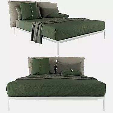 YALE MDF Bed: Italian Design Excellence 3D model image 1 