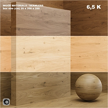 Seamless Wood Veneer Set - 3 Tones 3D model image 1 