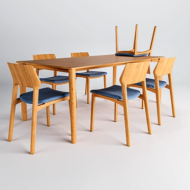 Artisan Fin: Table and Chair Set 3D model image 1 