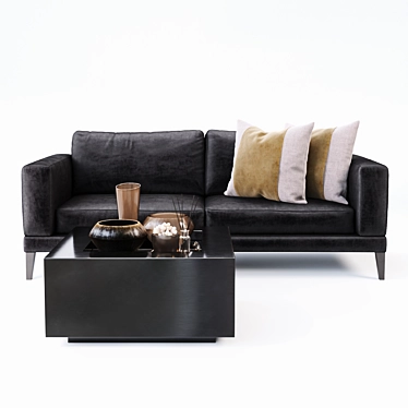 Darcey 3-Seat Sofa: Sleek and Sophisticated 3D model image 1 