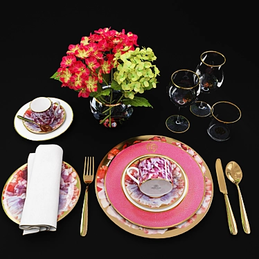 Title: Elegant Roberto Cavalli Tableware 3D model image 1 