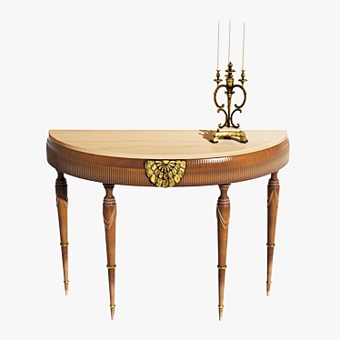 Elegant Table & Chandelier Set 3D model image 1 