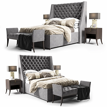 Luxury Elgar Bed Set 3D model image 1 
