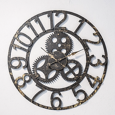 Elegant Wrought Iron Wall Clock 3D model image 1 